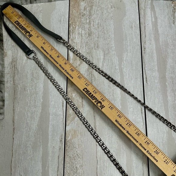 Cole Haan Gray Crocodile Print Camille Crossbody Bag Silver Chain Hardware Mini - Picture 14 of 16